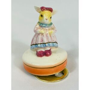Easter Banbury Hollow Rabbit Bunny Music Box You Light Up My Life VTG EUC